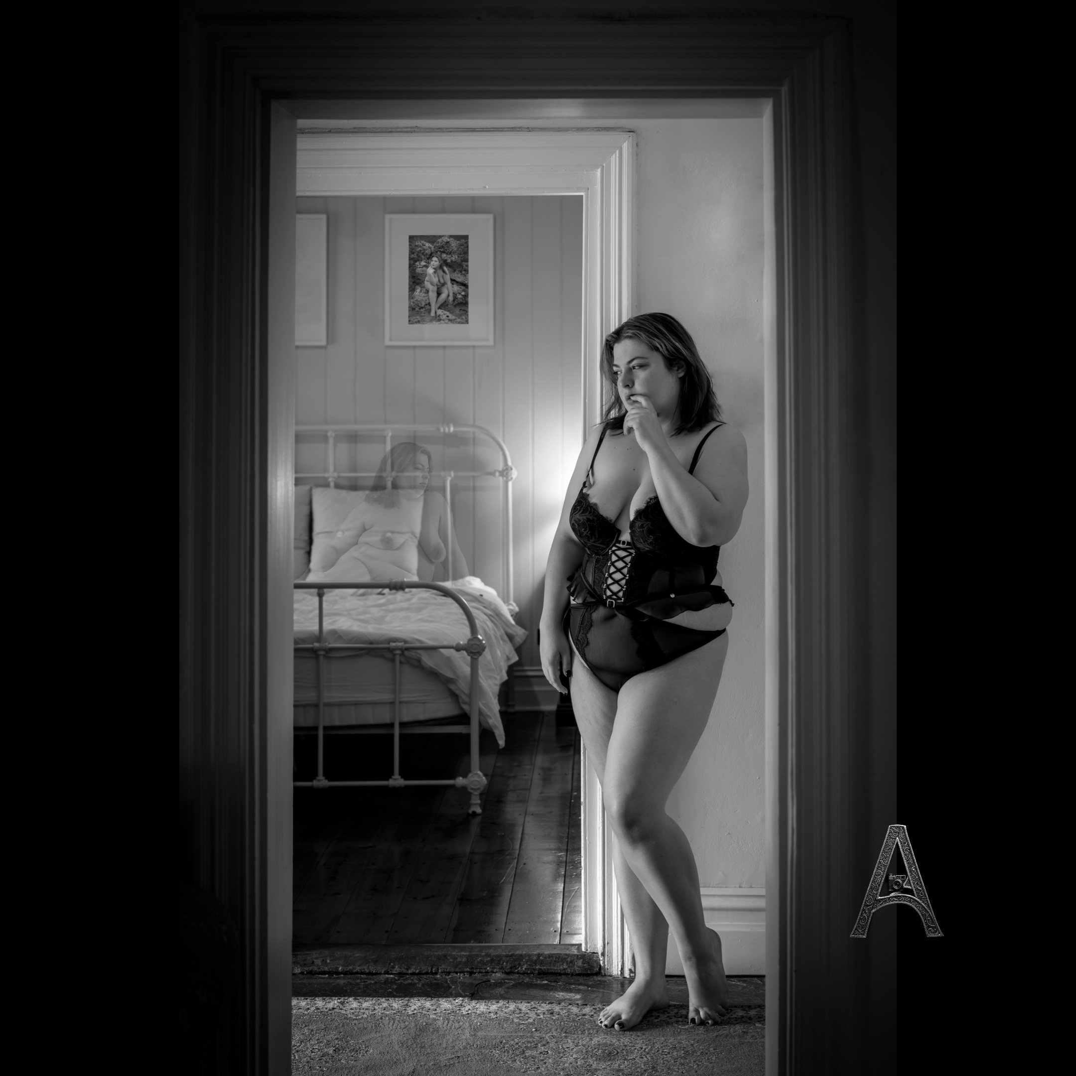 ALTAR logo by Glenn Alderson featuring an ornate letter A with a hidden camera, symbolising photography, identity and self-discovery.