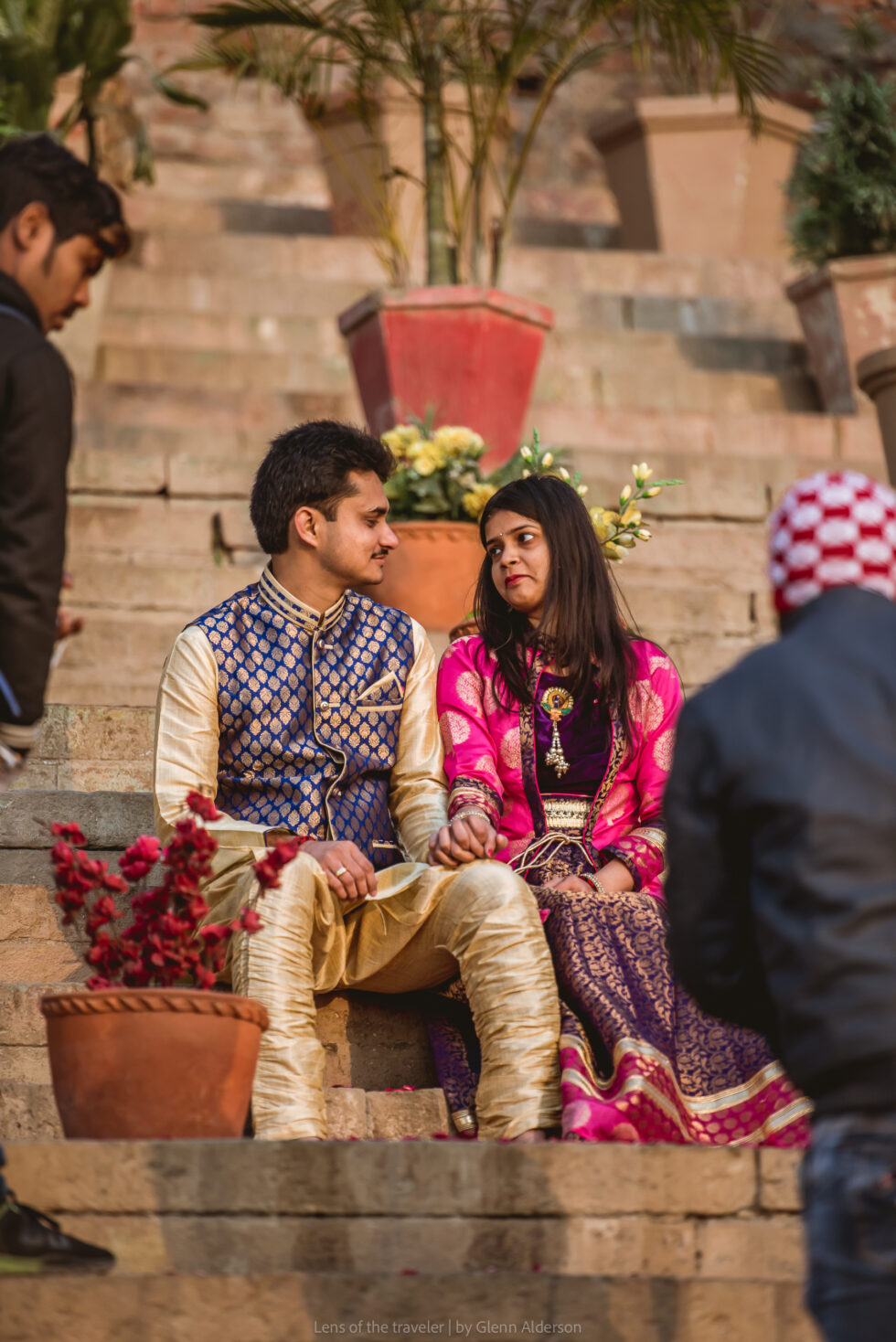 A couple seated together, Varanasi, India — Glenn Alderson